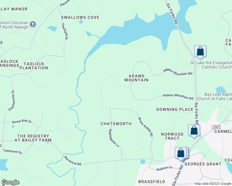 map of restaurants, bars, coffee shops, grocery stores, and more near 1109 Wagon Ridge Road in Raleigh