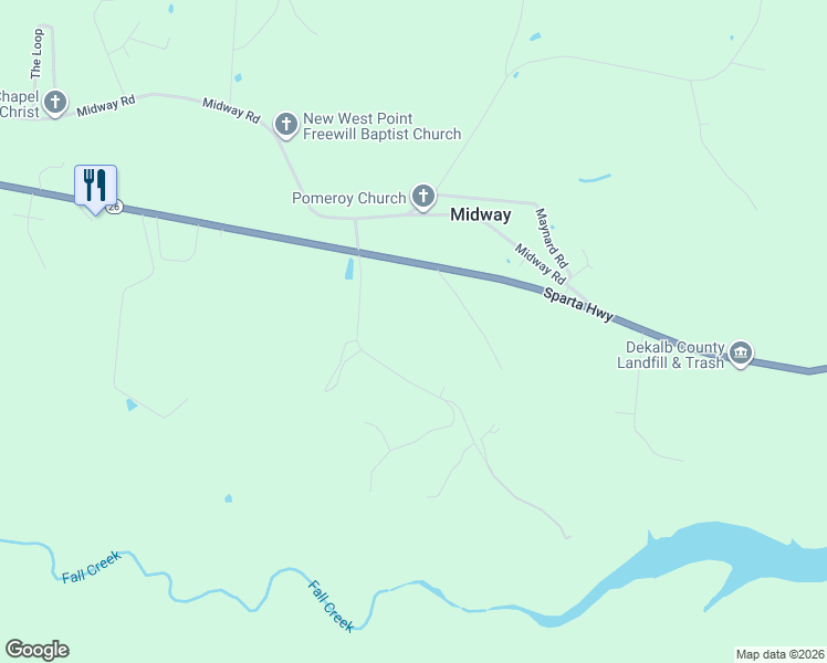 map of restaurants, bars, coffee shops, grocery stores, and more near 259 Adcock Cemetery Road in Smithville