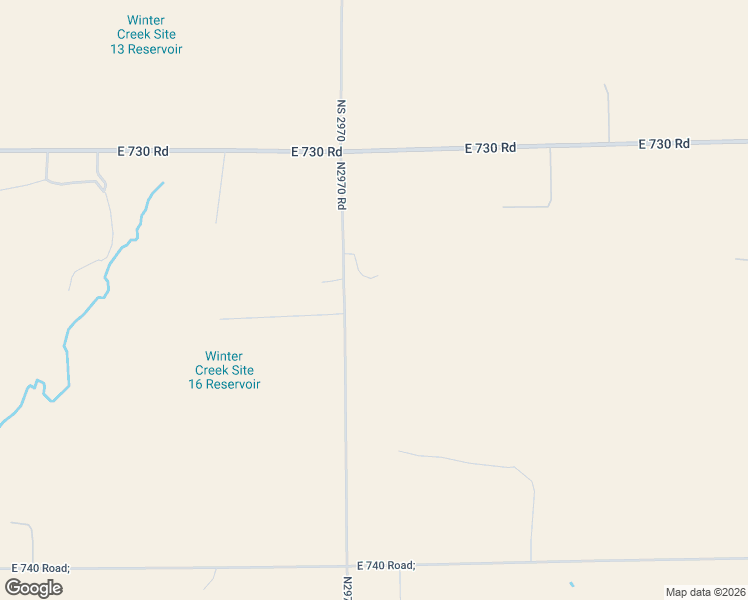 map of restaurants, bars, coffee shops, grocery stores, and more near 15245 North 2970 Road in Crescent
