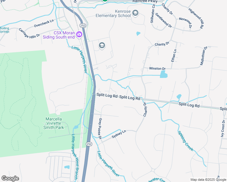 map of restaurants, bars, coffee shops, grocery stores, and more near 9010 Split Log Road in Brentwood