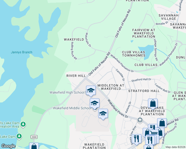 map of restaurants, bars, coffee shops, grocery stores, and more near 12313 Cilcain Court in Raleigh