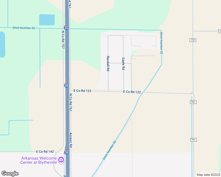 map of restaurants, bars, coffee shops, grocery stores, and more near 2 Randall Road in Blytheville