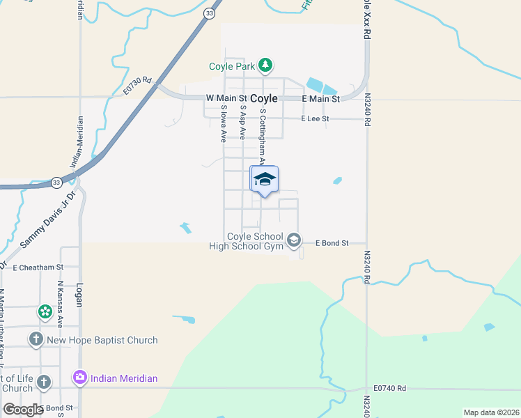 map of restaurants, bars, coffee shops, grocery stores, and more near 702 Cottingham Avenue in Coyle