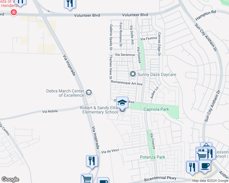 map of restaurants, bars, coffee shops, grocery stores, and more near 3212 Sisley Garden Avenue in Henderson