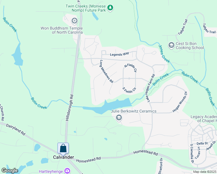 map of restaurants, bars, coffee shops, grocery stores, and more near 104 Bayview Drive in Chapel Hill