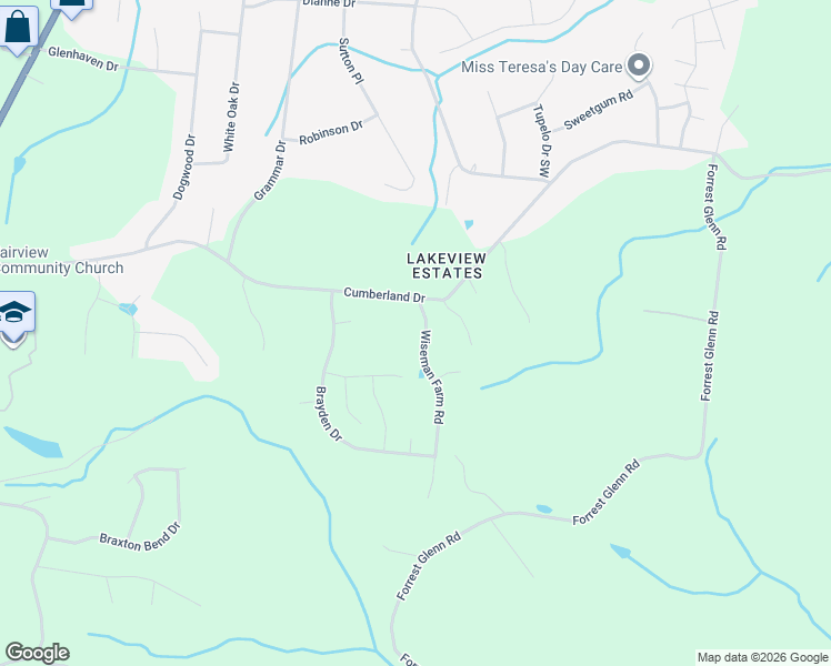 map of restaurants, bars, coffee shops, grocery stores, and more near 7432 Cumberland Drive in Fairview