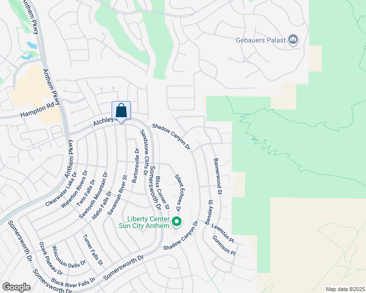 map of restaurants, bars, coffee shops, grocery stores, and more near 2117 Shadow Canyon Drive in Henderson
