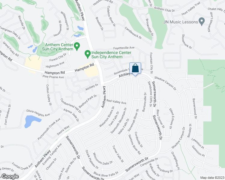 map of restaurants, bars, coffee shops, grocery stores, and more near 2095 Waterton Rivers Drive in Henderson