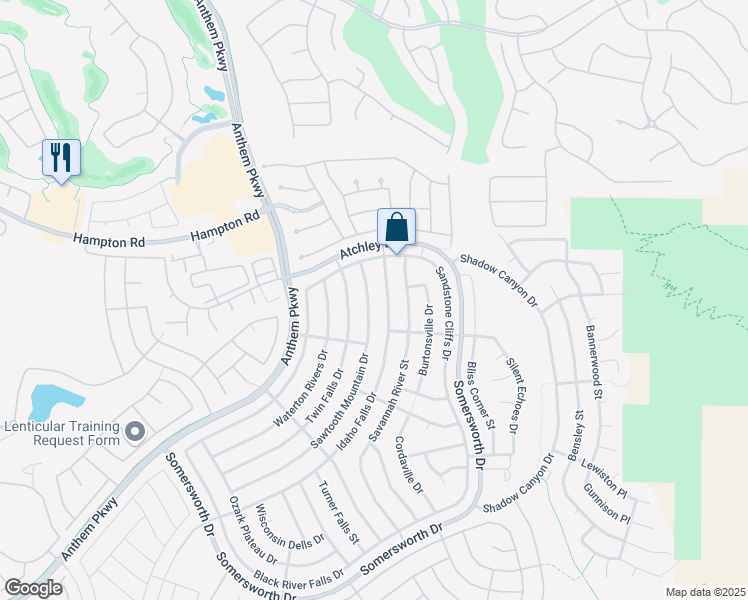 map of restaurants, bars, coffee shops, grocery stores, and more near 2094 Sawtooth Mountain Drive in Henderson
