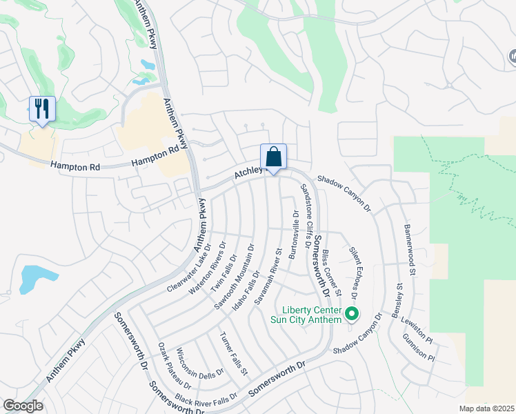 map of restaurants, bars, coffee shops, grocery stores, and more near 2094 Sawtooth Mountain Drive in Henderson