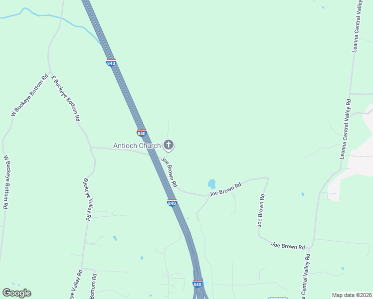 map of restaurants, bars, coffee shops, grocery stores, and more near 4172 Joe Brown Road in Murfreesboro