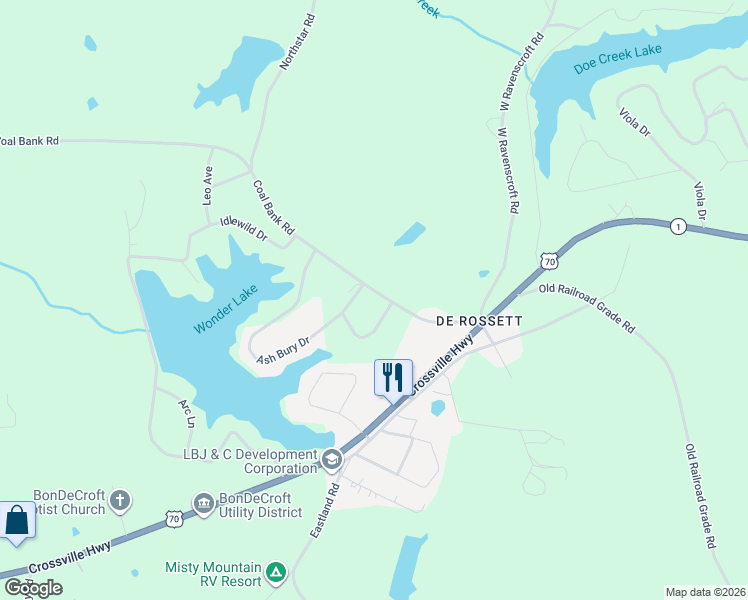map of restaurants, bars, coffee shops, grocery stores, and more near 5270 Coal Bank Road in Sparta