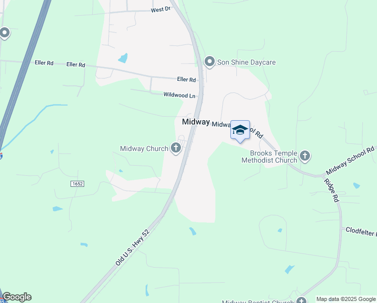 map of restaurants, bars, coffee shops, grocery stores, and more near 9818 Old U.S. Highway 52 in Lexington