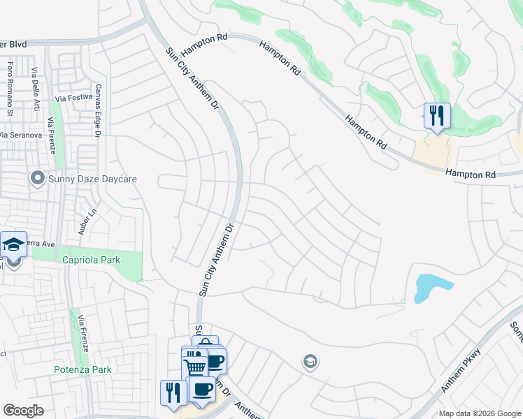 map of restaurants, bars, coffee shops, grocery stores, and more near 2881 Meadow Park Avenue in Henderson
