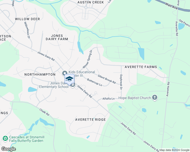 map of restaurants, bars, coffee shops, grocery stores, and more near 1128 Silent Brook Road in Wake Forest