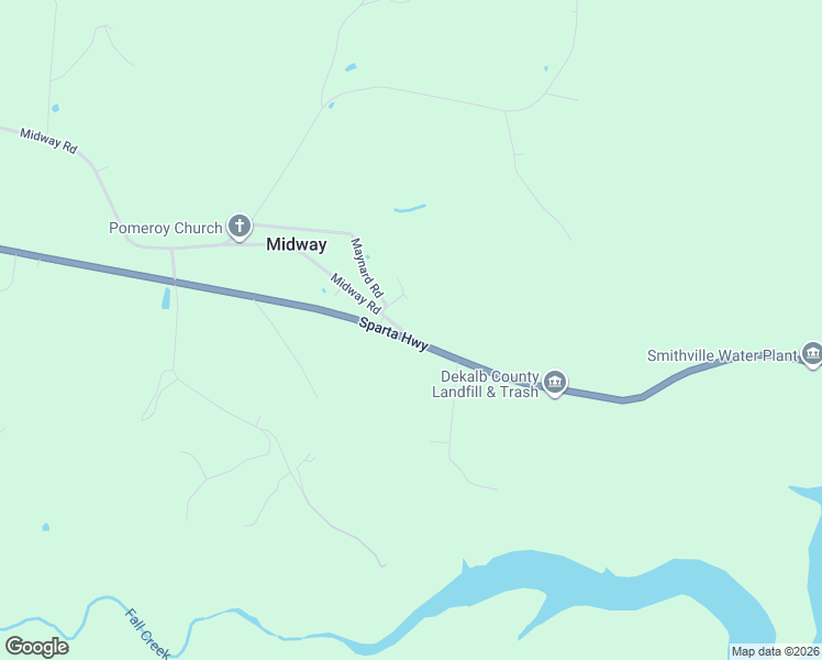map of restaurants, bars, coffee shops, grocery stores, and more near 3361 Midway Road in Smithville
