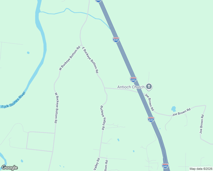 map of restaurants, bars, coffee shops, grocery stores, and more near 6903 East Buckeye Bottom Road in Murfreesboro