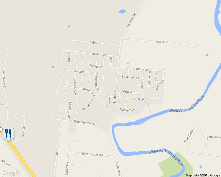 map of restaurants, bars, coffee shops, grocery stores, and more near 7055 Florence Road in Smyrna