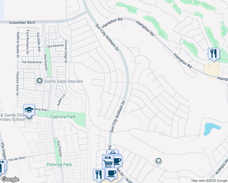 map of restaurants, bars, coffee shops, grocery stores, and more near 2099 Oliver Springs Street in Henderson