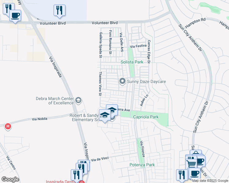 map of restaurants, bars, coffee shops, grocery stores, and more near 2081 Artistic Flair Walk in Henderson