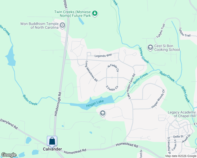 map of restaurants, bars, coffee shops, grocery stores, and more near 304 Long Meadows Road in Chapel Hill