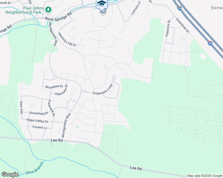 map of restaurants, bars, coffee shops, grocery stores, and more near 4115 Grapevine Loop in Smyrna