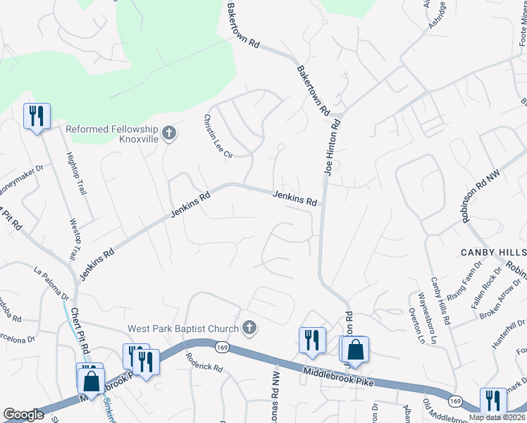 map of restaurants, bars, coffee shops, grocery stores, and more near 7501 Glen Arden Drive in Knoxville