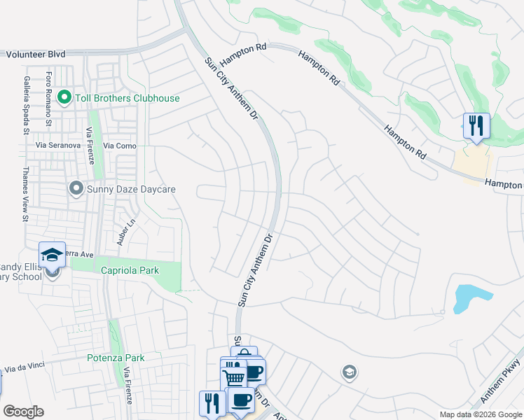 map of restaurants, bars, coffee shops, grocery stores, and more near 2099 Oliver Springs Street in Henderson