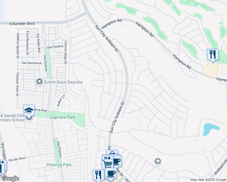 map of restaurants, bars, coffee shops, grocery stores, and more near 2099 Oliver Springs Street in Henderson