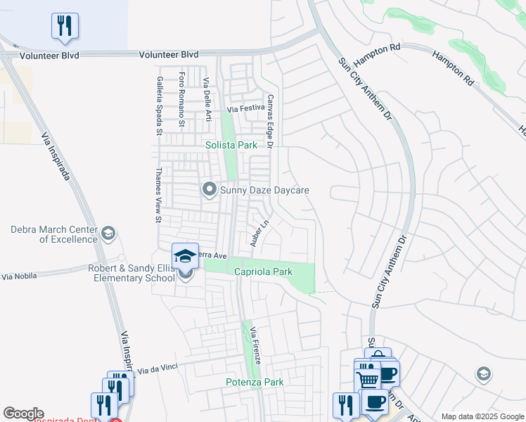 map of restaurants, bars, coffee shops, grocery stores, and more near 2080 Danzinger Place in Henderson