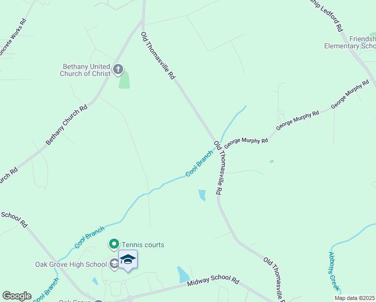 map of restaurants, bars, coffee shops, grocery stores, and more near 1057 Old Thomasville Road in Winston-Salem