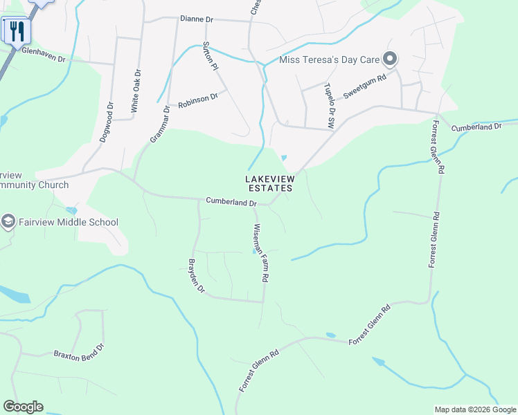 map of restaurants, bars, coffee shops, grocery stores, and more near 7457 Cumberland Drive in Fairview
