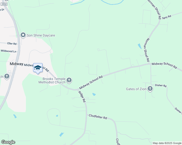 map of restaurants, bars, coffee shops, grocery stores, and more near 188 West Lane in Winston-Salem