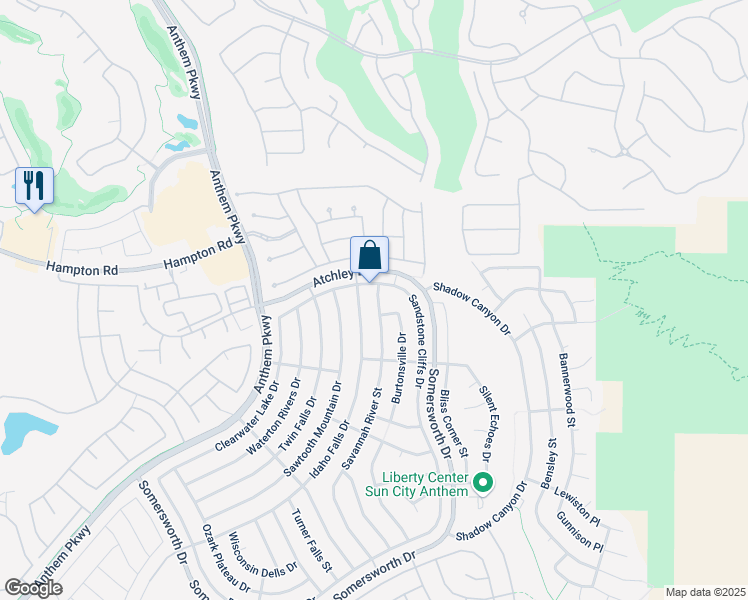 map of restaurants, bars, coffee shops, grocery stores, and more near 2091 Savannah River Street in Henderson