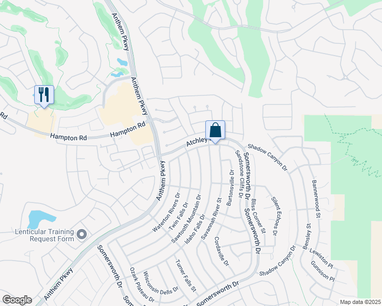 map of restaurants, bars, coffee shops, grocery stores, and more near 2080 Twin Falls Drive in Henderson