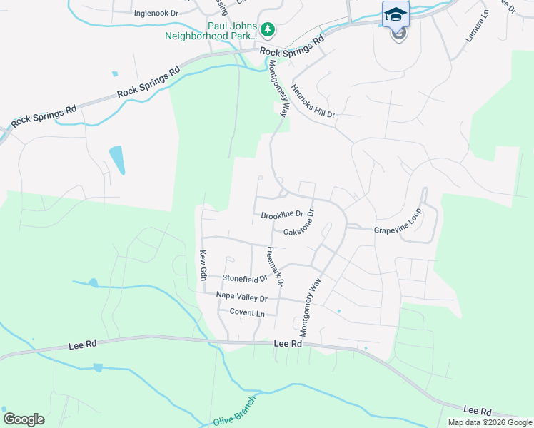 map of restaurants, bars, coffee shops, grocery stores, and more near 4223 Brookline Drive in Smyrna