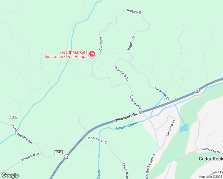 map of restaurants, bars, coffee shops, grocery stores, and more near 3185 Auld Farm Drive in Lenoir