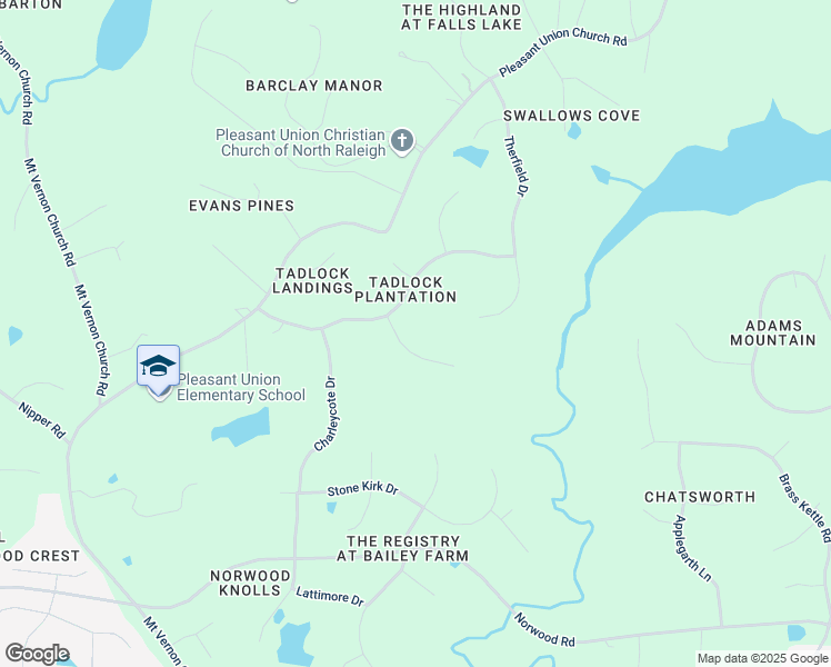 map of restaurants, bars, coffee shops, grocery stores, and more near 6108 Weobley Lane in Raleigh