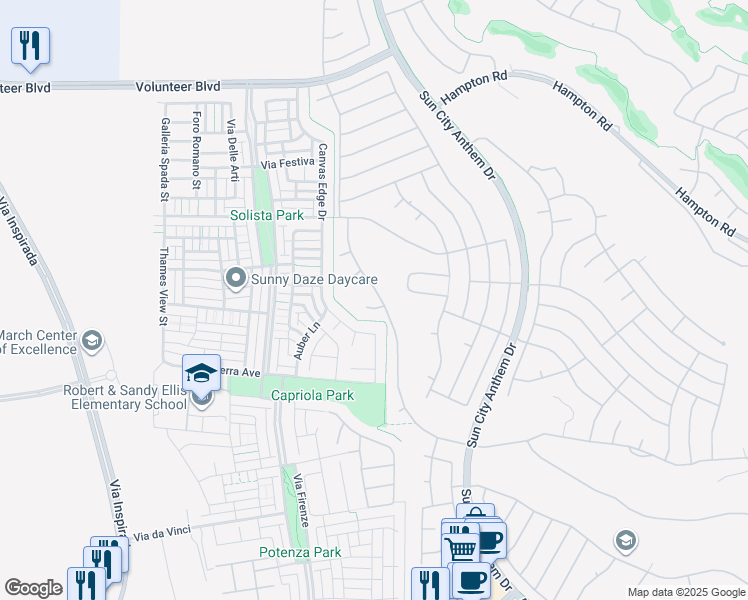 map of restaurants, bars, coffee shops, grocery stores, and more near 3119 Olivia Heights Avenue in Henderson
