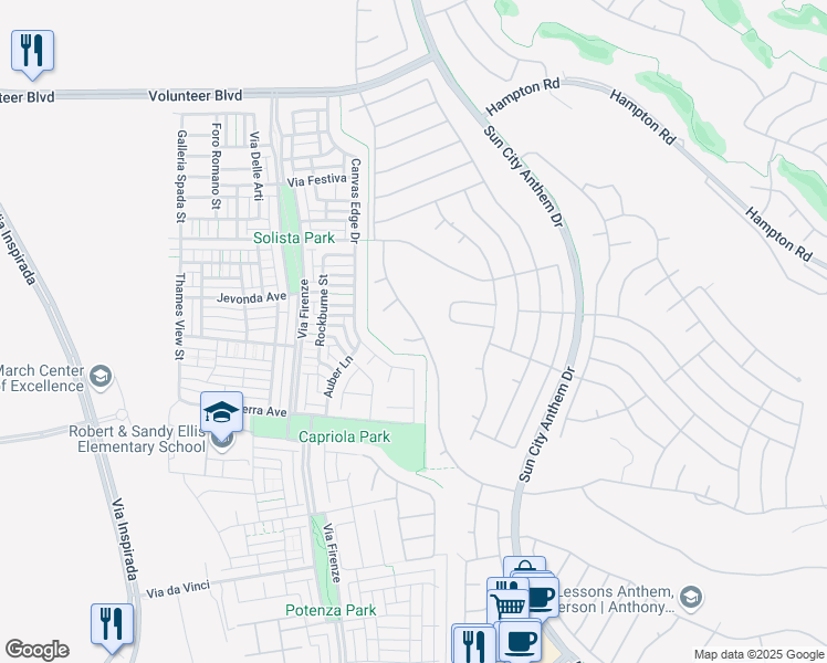 map of restaurants, bars, coffee shops, grocery stores, and more near 3119 Olivia Heights Avenue in Henderson