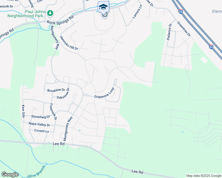map of restaurants, bars, coffee shops, grocery stores, and more near 4115 Grapevine Loop in Smyrna