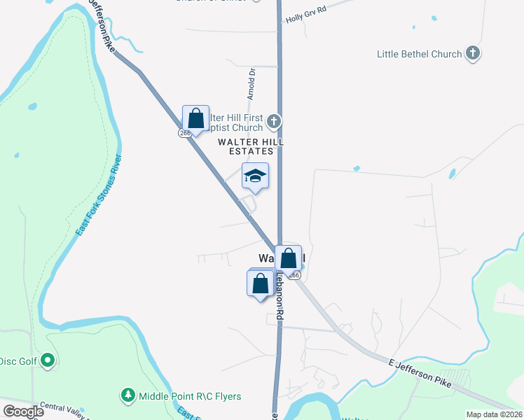 map of restaurants, bars, coffee shops, grocery stores, and more near 6309 Lebanon Road in Murfreesboro