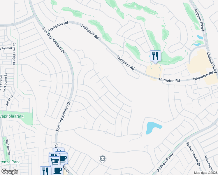 map of restaurants, bars, coffee shops, grocery stores, and more near 2788 Hartwick Pines Drive in Henderson
