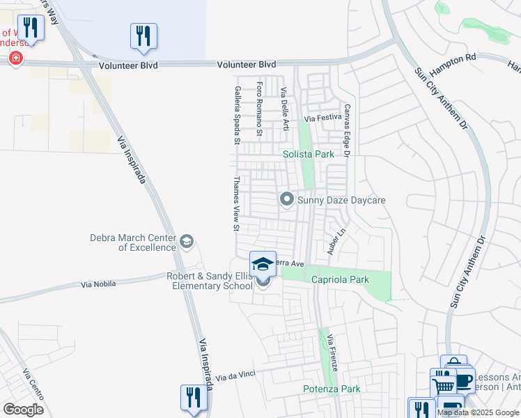 map of restaurants, bars, coffee shops, grocery stores, and more near 3225 Mist Effect Avenue in Henderson