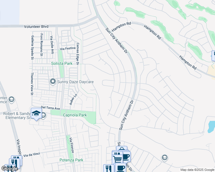 map of restaurants, bars, coffee shops, grocery stores, and more near 2995 Friendship Hill Circle in Henderson
