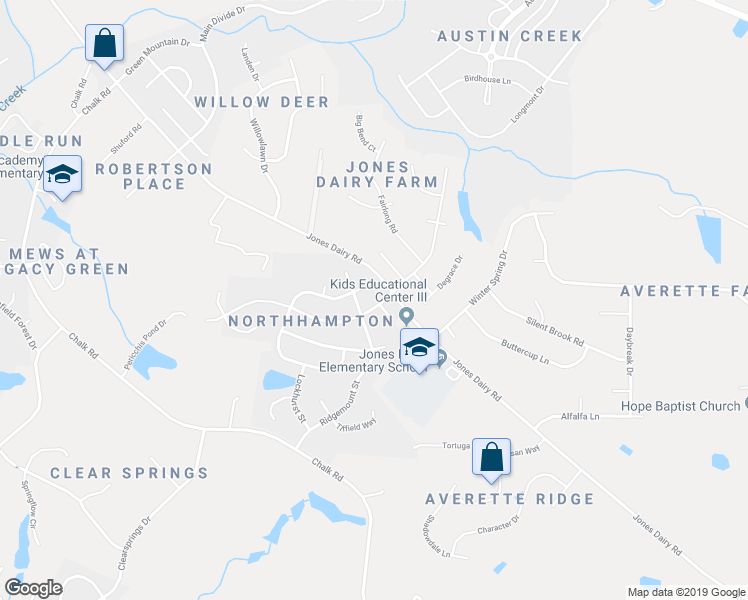 map of restaurants, bars, coffee shops, grocery stores, and more near 6109 Jones Farm Road in Wake Forest