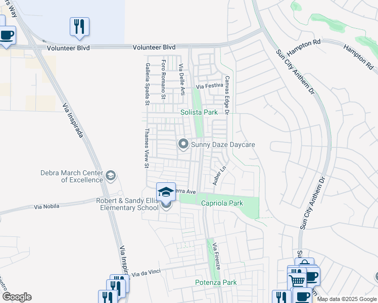 map of restaurants, bars, coffee shops, grocery stores, and more near 3177 Mist Effect Avenue in Henderson