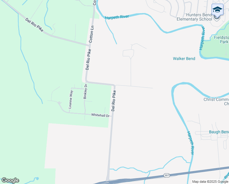 map of restaurants, bars, coffee shops, grocery stores, and more near Del Rio Pike in Franklin