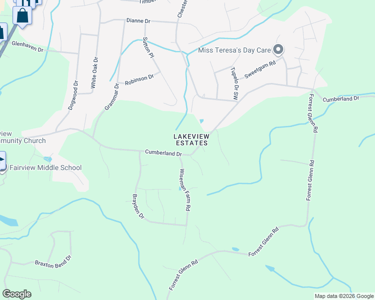 map of restaurants, bars, coffee shops, grocery stores, and more near 7457 Cumberland Drive in Fairview