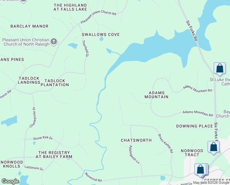 map of restaurants, bars, coffee shops, grocery stores, and more near 6037 Over Hadden Court in Raleigh